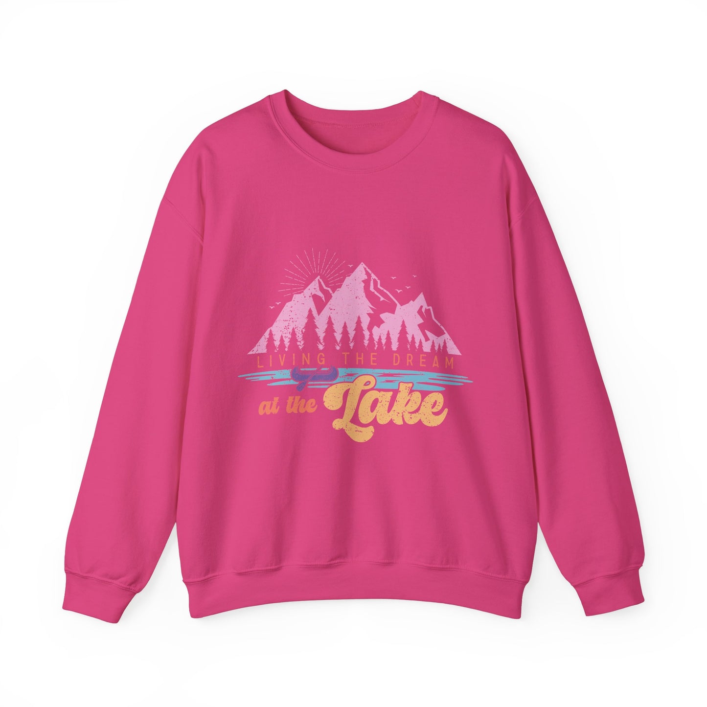 Living The Dream at The Lake-Crewneck Sweatshirt