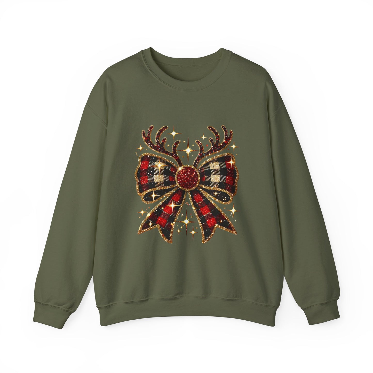 Reindeer Bow Crewneck Sweatshirt