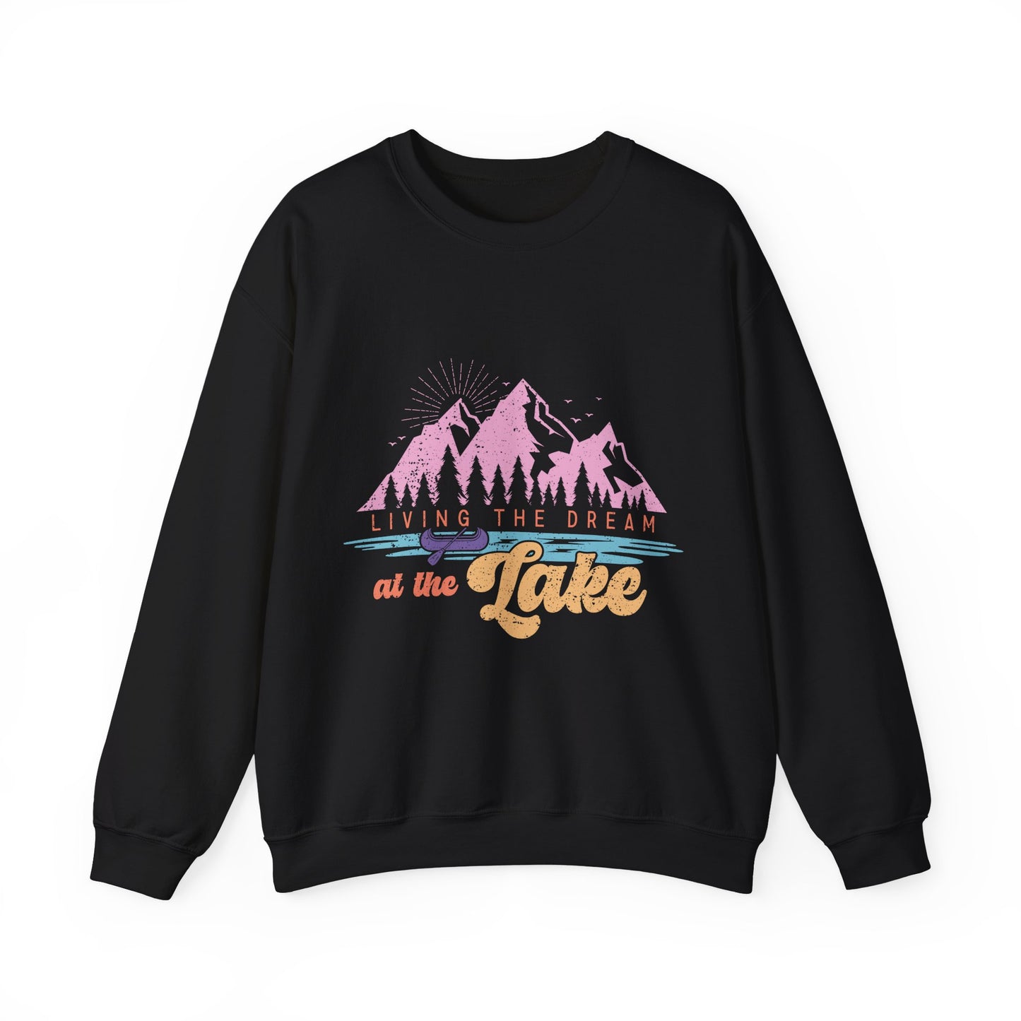 Living The Dream at The Lake-Crewneck Sweatshirt