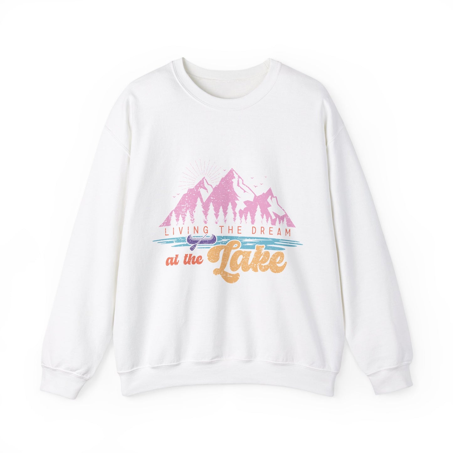 Living The Dream at The Lake-Crewneck Sweatshirt