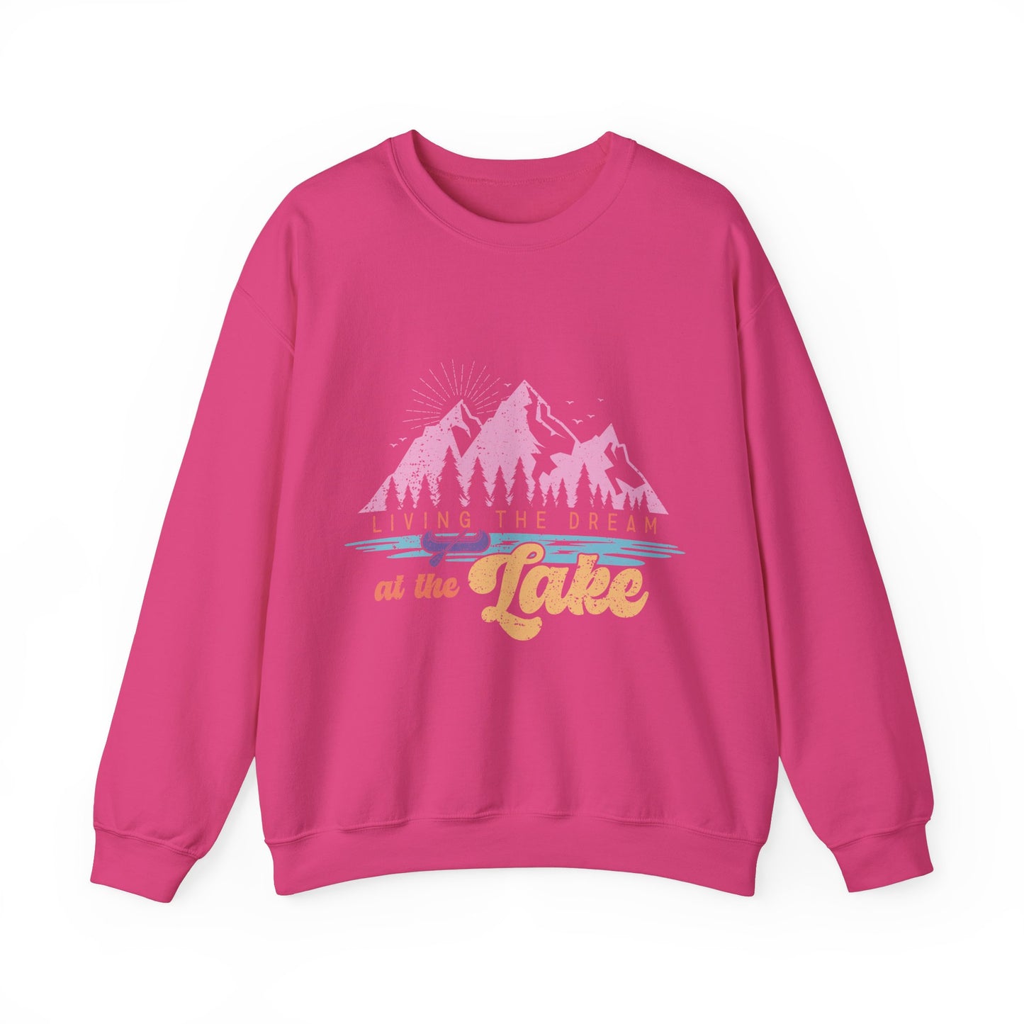 Living The Dream at The Lake-Crewneck Sweatshirt