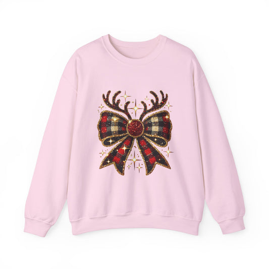 Reindeer Bow Crewneck Sweatshirt